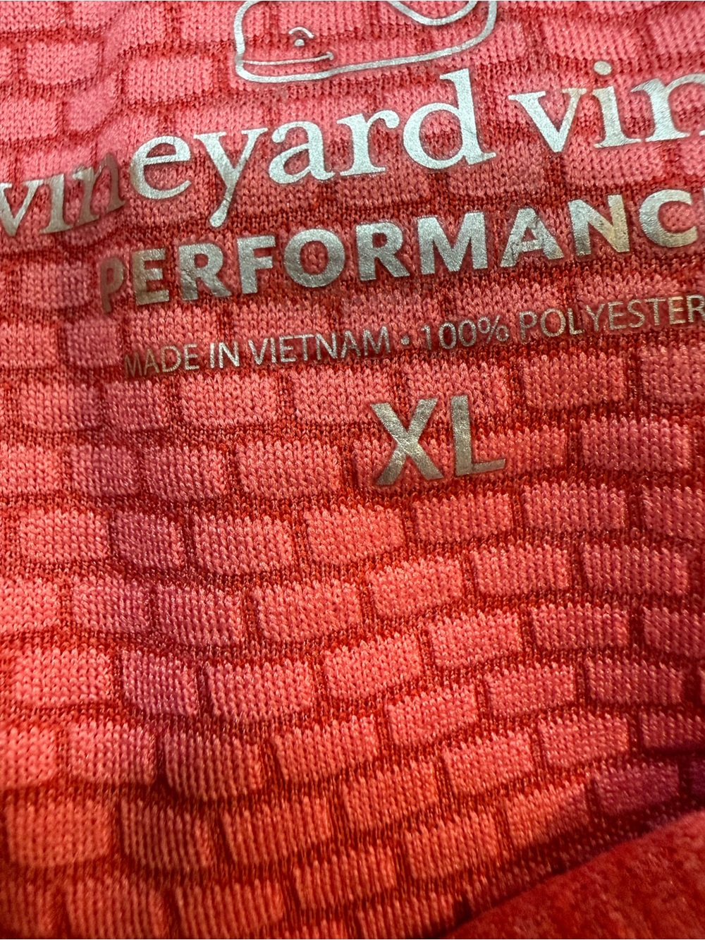 Vineyard Vines Men's XL Coral Heathered Grid Performance Hoodie - Picture 6 of 8